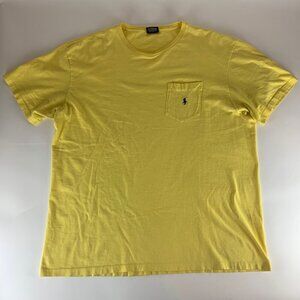 Polo Ralph Lauren Vintage Yellow Short Sleeve Single Stitch Shirt Mens Large